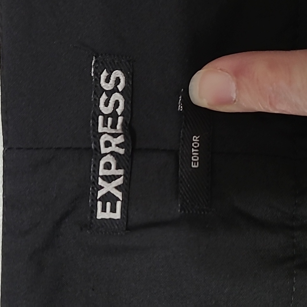 Express Grey Blend Editor Pants With Wide Black W… - image 3